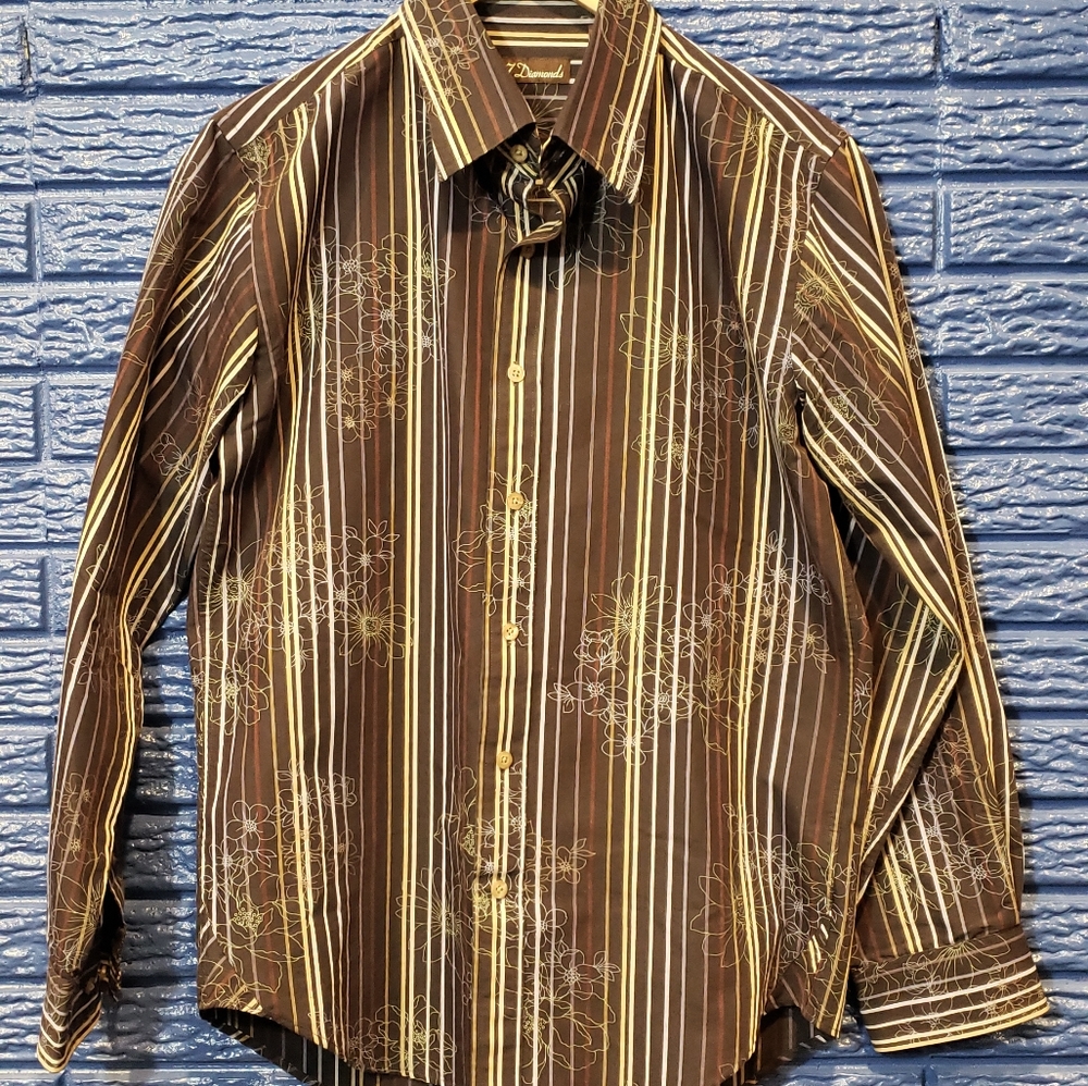 7 Diamonds Medium Floral Dress Shirt Button down